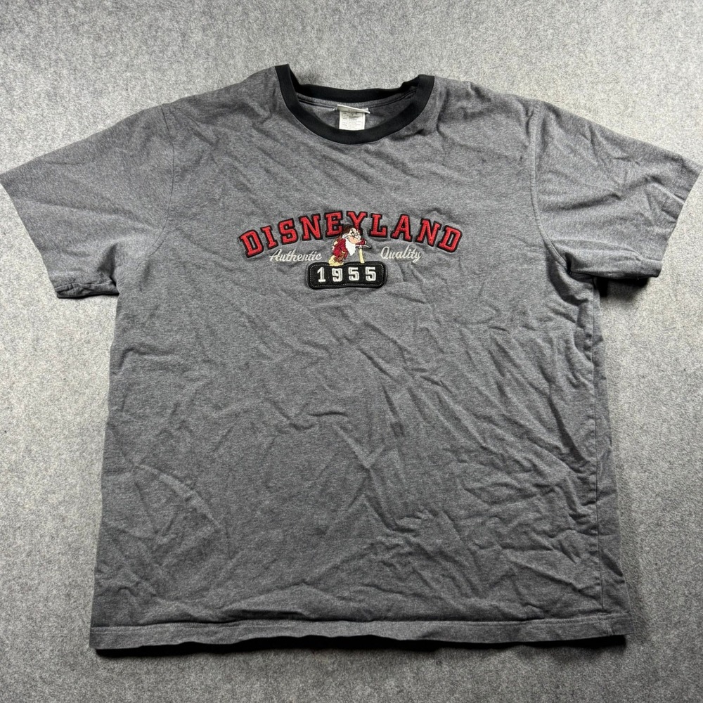 Disneyland Resort Mens XXL Gray Grumpy Dwarf 1955 Embroidered Ringer T-Shirt